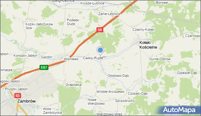 mapa Łętowo-Dąb, Łętowo-Dąb na mapie Targeo